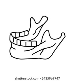 jaw bone line icon vector. jaw bone sign. isolated contour symbol black illustration