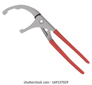 Jaw Capacity Plier for Oil Filters and Sink Strainers. Vector illustration.