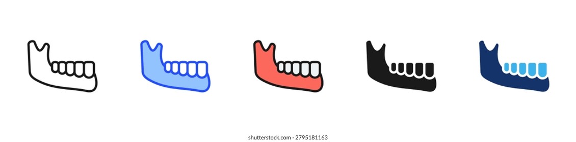 Jaw Icon Collection With Multiple Styles