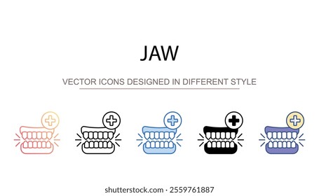 Jaw icon design with white background stock illustration