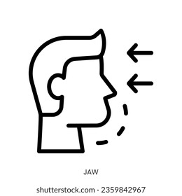 jaw icon. Line Art Style Design Isolated On White Background