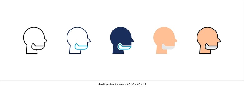 Conjunto de ícones de vários estilos Jaw