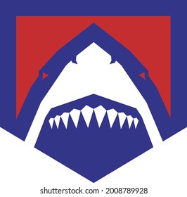 Jaw of Shark Abstract Design in Home Plate of Baseball