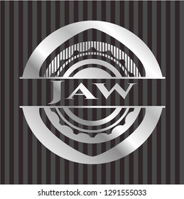 Jaw silvery shiny badge
