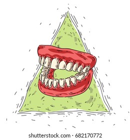 The jaw. Snow-white smile.