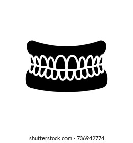 jaw with teeth - human jaw icon, vector illustration, black sign on isolated background