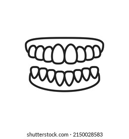 Jaw with teeth icon. High quality black vector illustration.