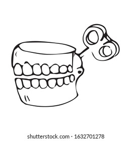 jaw toy figure vector sketch