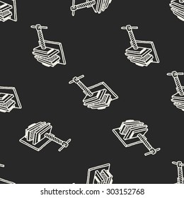 jaw vice doodle seamless pattern background