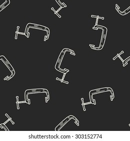 jaw vice doodle seamless pattern background