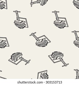 jaw vice doodle seamless pattern background