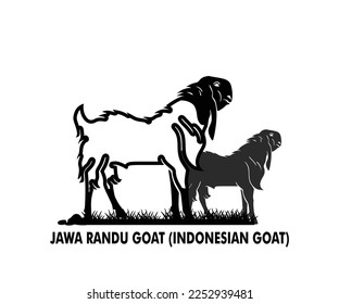 JAWA RANDU GOAT LOGO, silhouette of big great indonesia goat vector illustrations