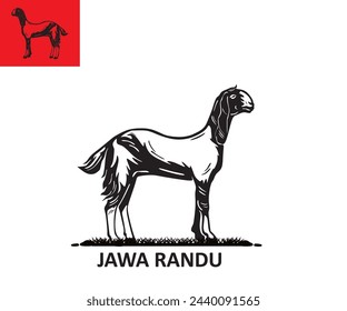 JAWA RANDU SUPER GOAT LOGO, A SILHOUETTE OF GREAT RAM STANDING 