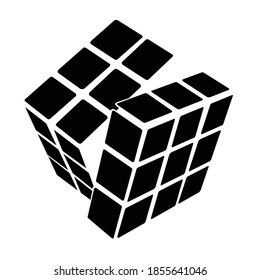 Jawa Tengah, Indonesia - November 17, 2020 : Rubik Cube Puzzle Icon