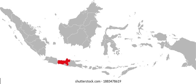 Jawa tengah province isolated on indonesia map. Gray background. Business concepts and backgrounds. svg