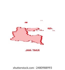Jawa Timur Map - World Map International vector template. Indonesia region silhouette vector illustration