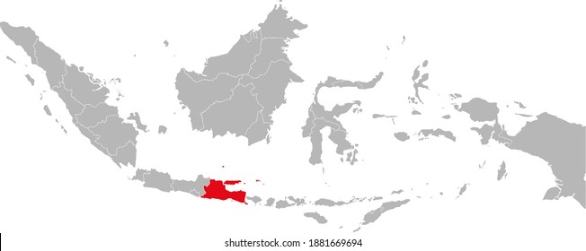 Jawa timur province isolated on indonesia map. Gray background. Business concepts and backgrounds.