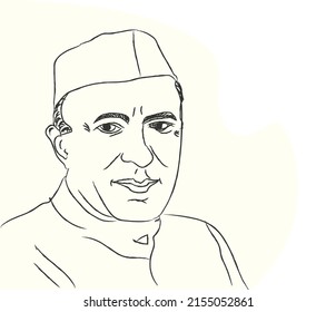 Jawaharlal Nehru Image Line Art Design Stock Vector (Royalty Free ...