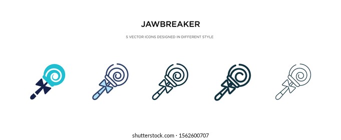 jawbreaker icon in different style vector illustration. two colored and black jawbreaker vector icons designed in filled, outline, line and stroke style can be used for web, mobile, ui