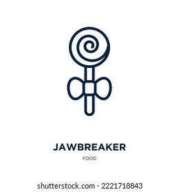 icono de jawbreaker de la colección de alimentos. Icono de rompeolas lineales delgadas, caramelos, contorno de png aislado en fondo blanco. Signo de rompeolas vectoriales de línea, símbolo para web y móvil