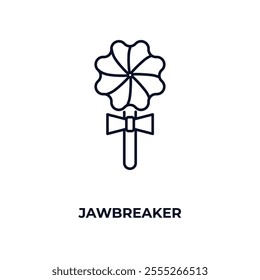 jawbreaker  outline icon. Linear vector from food concept. Thin line jawbreaker  icon isolated on white background