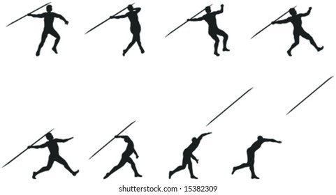 jawelin throw silhouette - vector