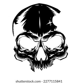 jawless black skull vector icon unique scary design