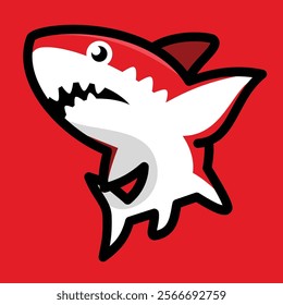 Jaws may be terrifying, but this cartoon red shark is more cute than dangerous.