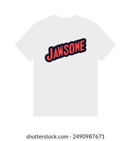 jawsome awesome t shirt fashion sticker vector illustration template design