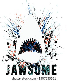 jawsome colorful splash shark vector graphic