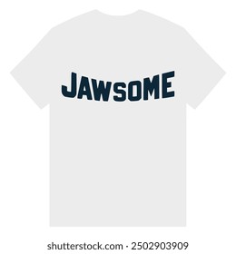 jawsome gray t shirt sticker fashion vector illustration template design