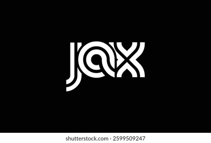 JAX Creative Unique Modern Letter Logo Design. Stylized logo featuring a unique letter design, presenting abstract minimalist aesthetics and modern appeal.