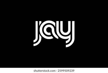 JAY Creative Unique Modern Letter Logo Design. Stylized logo featuring a unique letter design, presenting abstract minimalist aesthetics and modern appeal.