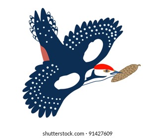 jay drawing on white background, vector illustration