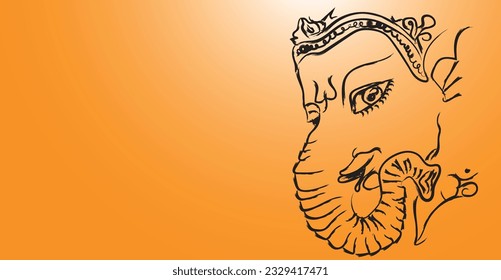 jay ganesh deva line art design
