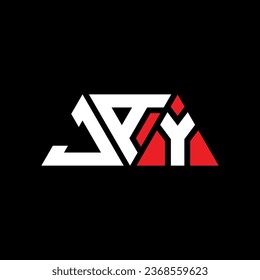 JAY triangle letter logo design with triangle shape. JAY triangle logo design monogram. JAY triangle vector logo template with red color. JAY triangular logo Simple, Elegant, and Luxurious design.