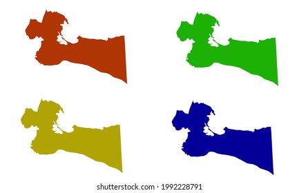 Jayapura city map silhouette in Papua