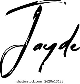 Jayde Baby Girl Name In Stylish Brush Typography Text