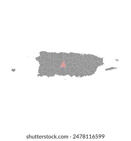 Jayuya map, administrative division of Puerto Rico. Vector illustration.