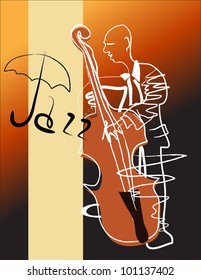 Jazz acoustic double bass player