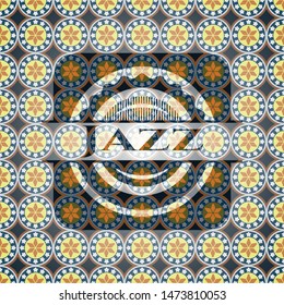 Jazz arabesque emblem. arabic decoration.