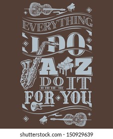 jazz artwork vector on wood color background