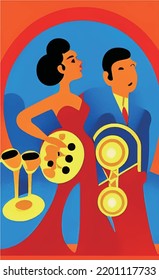 Jazz Ball Poster Vector Illustration
