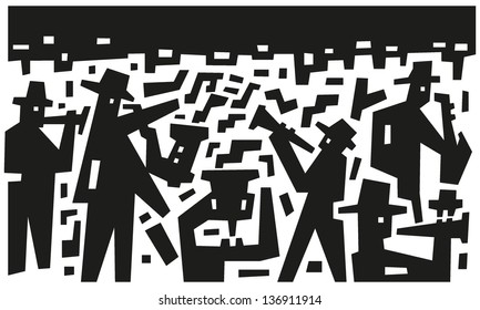 jazz band - abstract vector illustration