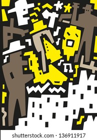 jazz band - abstract vector illustration
