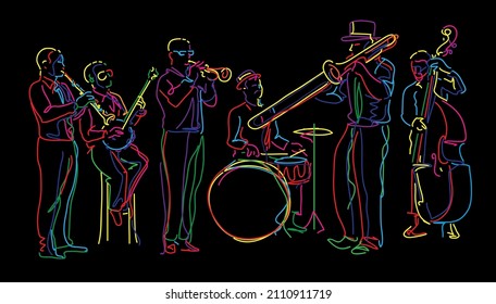 Jazz band abstract vector illustration