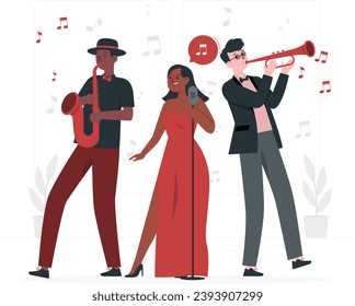 jazz band concept illustration vector