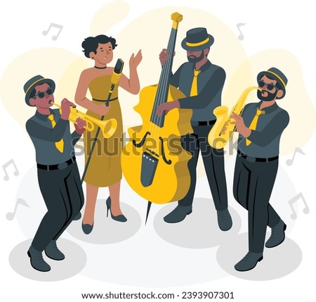 jazz band concept illustration vector