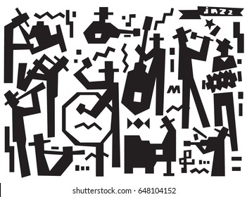 jazz band doodles set
