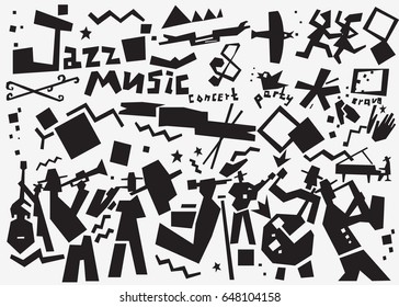 set de doodles de jazz